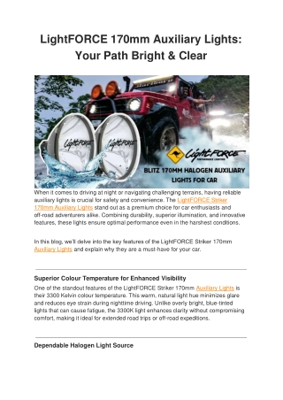 LightFORCE 170mm Auxiliary Lights: Your Path Bright & Clear
