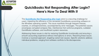 Easy solutions for QuickBooks Not Responding After Login