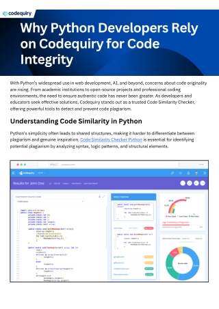 Detect Python Code Similarities Easily with Codequiry