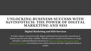 Unlocking Business Success with s2vinfotech