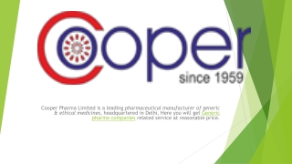 Top Pharmaceutical Manufacturing By Cooper Pharma