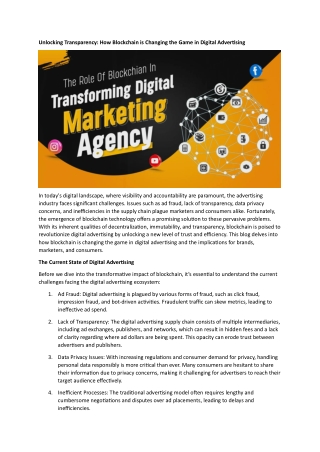 Unlocking Transparency How Blockchain is Changing the Game in Digital Advertising