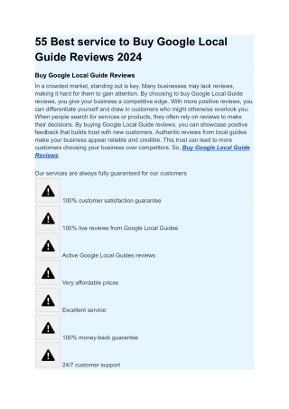 55 Best service to Buy Google Local Guide Reviews 2024