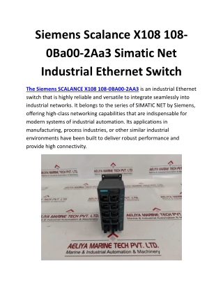 Siemens Scalance X108 108-0Ba00-2Aa3 Simatic Net Industrial Ethernet Switch
