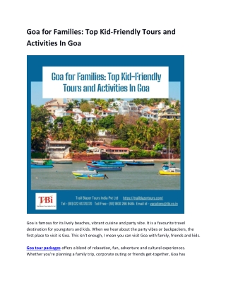 Goa for Families Top Kid-Friendly Tours and Activities In Goa