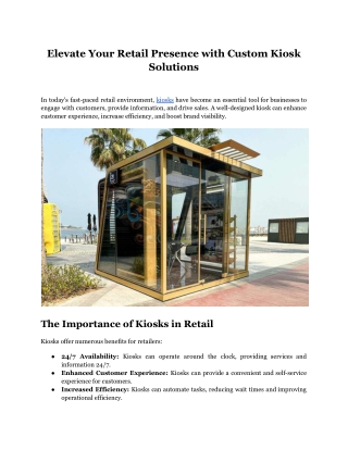 Elevate Your Retail Presence with Custom Kiosk Solutions