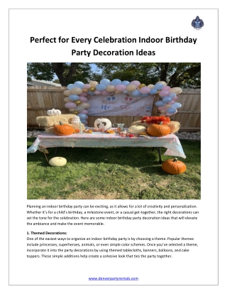 Perfect for Every Celebration Indoor Birthday Party Decoration Ideas