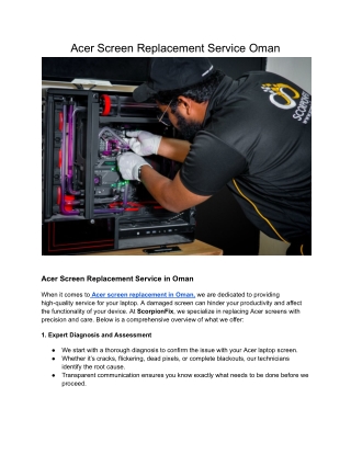 Acer Screen Replacement Service Oman