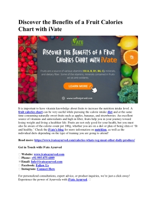 Discover the Benefits of a Fruit Calories Chart with iVate