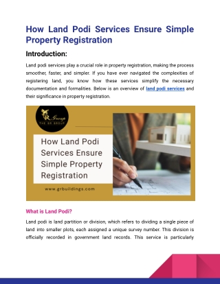 How Land Podi Services Ensure Simple Property Registration_Gr Group