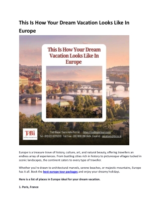 This Is How Your Dream Vacation Looks Like In Europe..docx