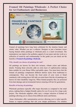 framed oil paintings wholesale