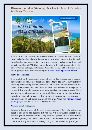 most stunning beaches in asia