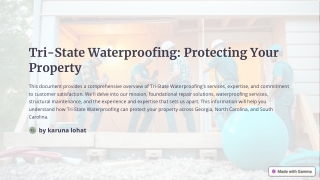 Comprehensive Property Protection: Tri-State Waterproofing Solutions for Foundat