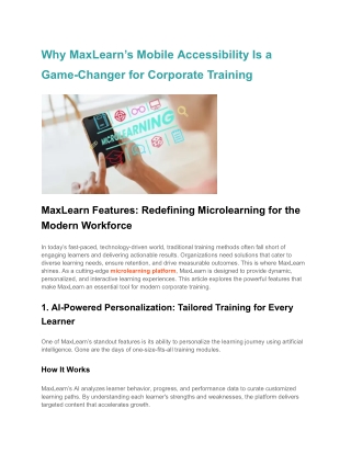 Why MaxLearn’s Mobile Accessibility Is a Game-Changer for Corporate Training
