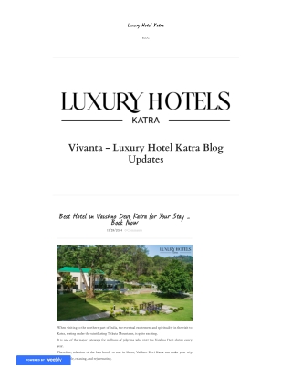 Best Hotel in Vaishno Devi Katra for Your Stay – Book Now