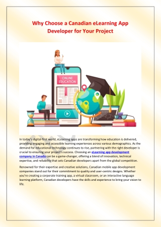 Why Choose a Canadian eLearning App Developer for Your Project