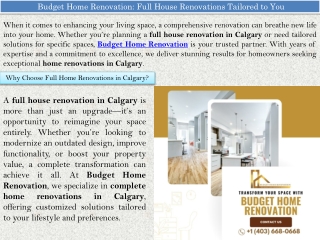 Budget Home Renovation: Full House Renovations Tailored to You