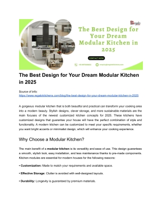 The Best Design for Your Dream Modular Kitchen in 2025