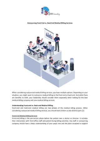 Outsourcing Front-End vs. Back-End Medical Billing Services - 3Gen Consulting