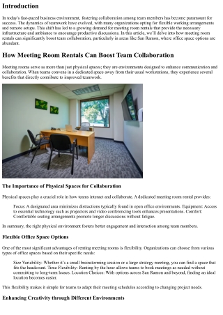 How Meeting Space Rentals Can Boost Team Cooperation