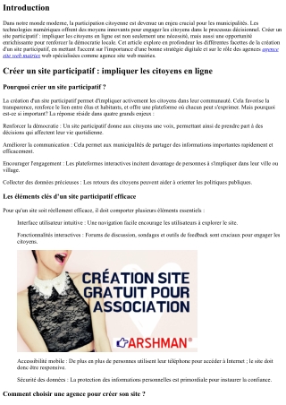 Créer un site participatif : impliquer les citoyens en ligne