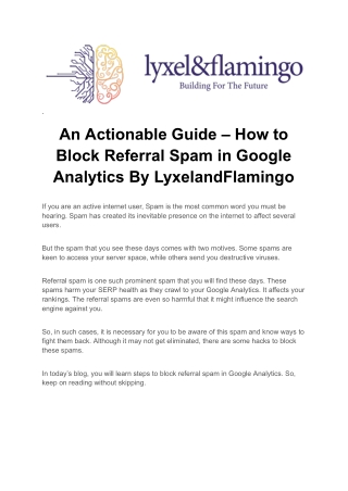 How to Block Referral Spam in Google Analytics By Lyxel&Flamingo