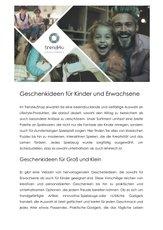 Geschenkideen für Gross und Klein
