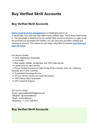 Buy Verified Skrill Accounts