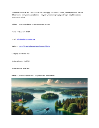 FOR POLAND CITIZENS -INDIAN Apply Indian eVisa Online, Trusted, Reliable, Secure