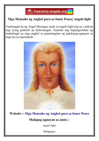 Mga Mensahe ng Anghel para sa Inner Peace  Angels-light