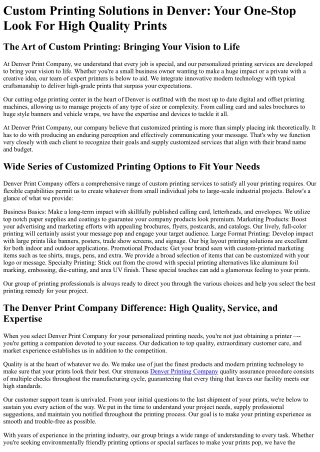 Denver Print Company