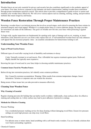 Wood Fence Repair Through Correct Maintenance Practices