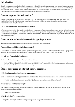 Créer un site web mairie accessible : guide pratique