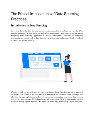 The Ethical Implications of Data Sourcing Practices