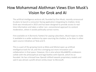 How Mohammad Alothman Views Elon  Musk’s Vision for Grok and AI