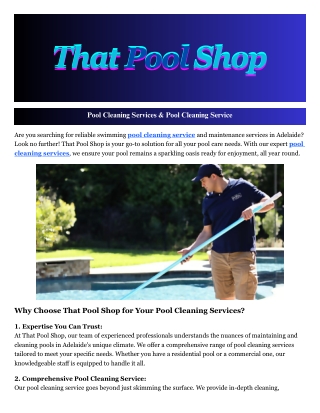 Pool Cleaning Services