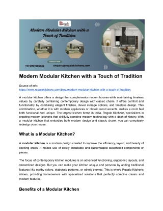 Modern Modular Kitchen with a Touch of Tradition