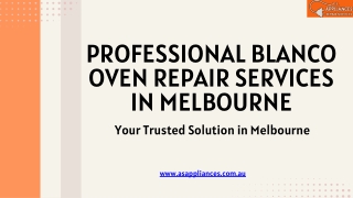 Professional Blanco Oven Repair Services in Melbourne