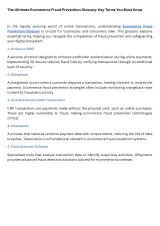 The Ultimate Ecommerce Fraud Prevention Glossary Key Terms You Must Know