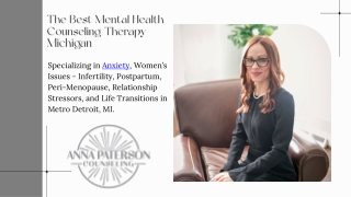 The Best Mental Health Counseling Therapy Michigan PPT