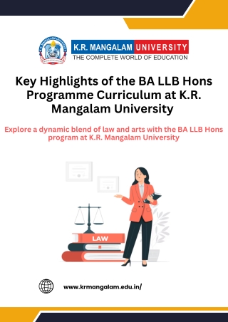 Key Highlights of the BA LLB Hons Programme Curriculum at K.R. Mangalam Universi