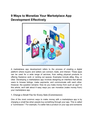 9 Ways to Monetize Your Marketplace App Development Effectively