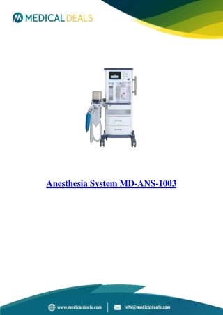 Anesthesia-System-MD-ANS-1003