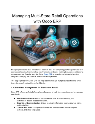 Managing Multi-Store Retail Operations with Odoo ERP