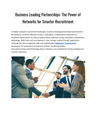 Business Leading Partnerships_ The Power of Networks for Smarter Recruitment