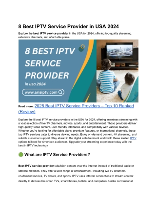8 Best IPTV Service Provider in USA 2024