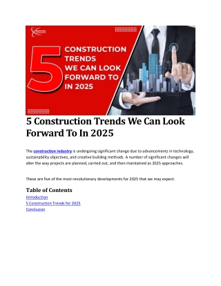 5 Construction Trends We Can Look Forward To In 2025