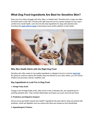 What Dog Food Ingredients Are Best for Sensitive Skin?