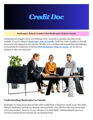 Best Bankruptcy Help in Canada